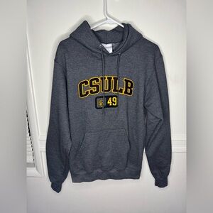 Champion CSULB 49 Gray Pullover Hoodie Sweatshirt Size S